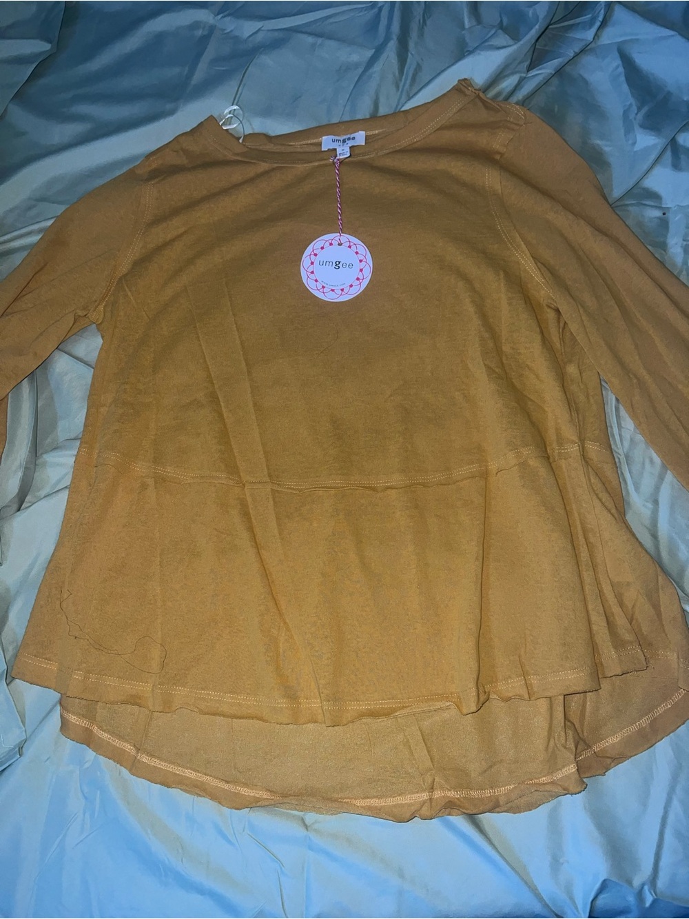 Umgee Mustard Yellow Layered Long Sleeve Tunic